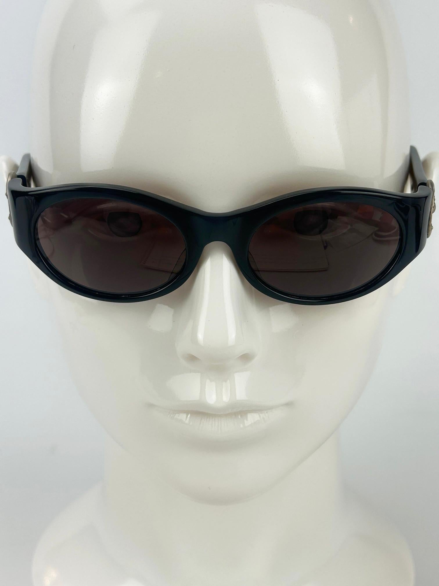 Women's Barry Kieselstein Cord Vintage Black Moon Charm Sunglasses For Sale