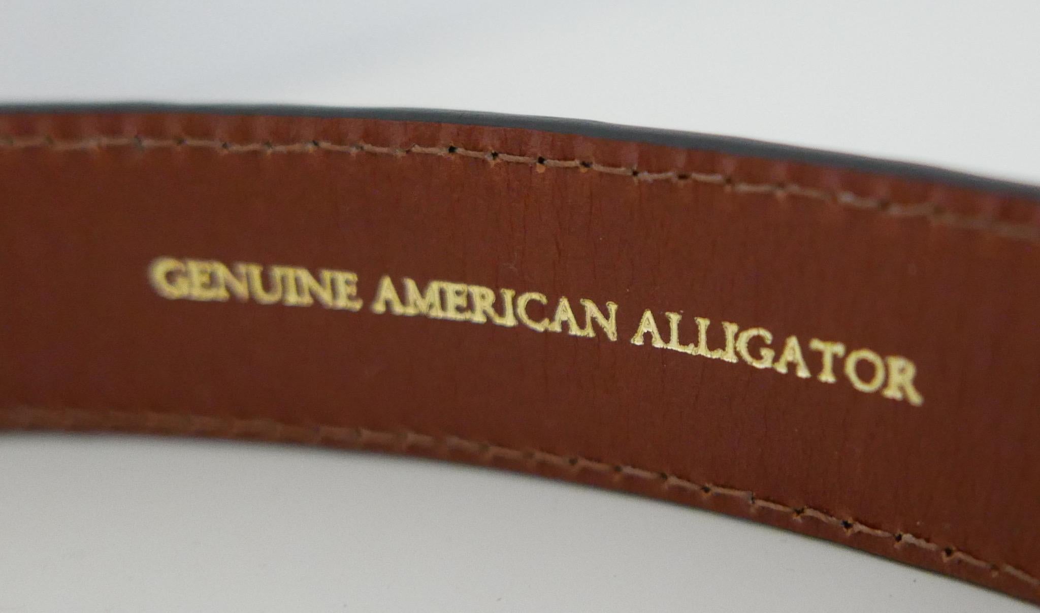 Women's Barry Kieselstein-Cord Vintage Fox Buckle Alligator Leather Belt  For Sale