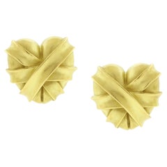 Barry Kieselstein-Cord 18Kt Gold Wrapped Heart Earrings 