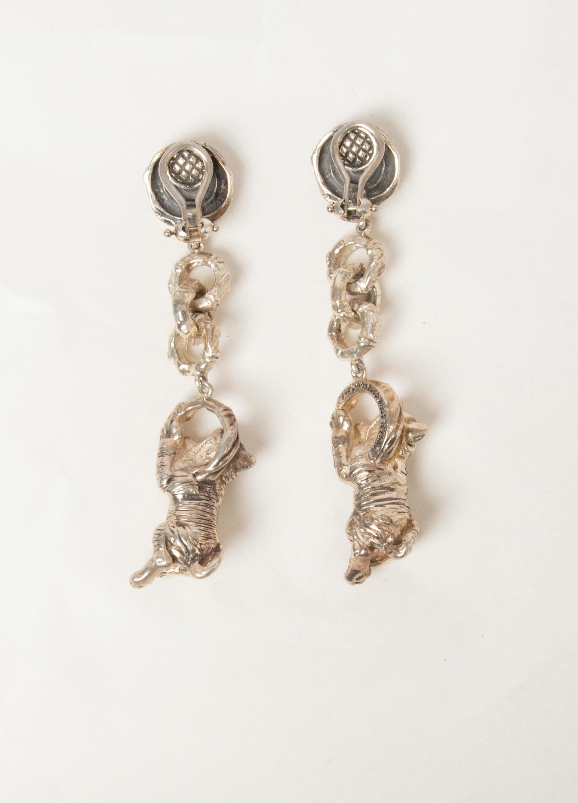 100% authentic Barry Kieselstein-Cord drop clip-on earrings in sterling silver with tiger cub pendants. Have been worn and are in excellent condition.

Measurements
Width	1.2cm (0.5in)
Length	6.5cm (2.5in)
Weight (Gramms)	33g

All our listings