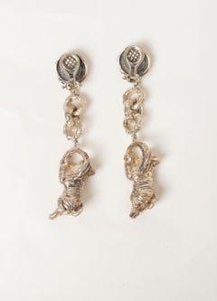 BARRY KIESELSTEIN-CROD sterling silver TIGER CUB Dangle Earrings