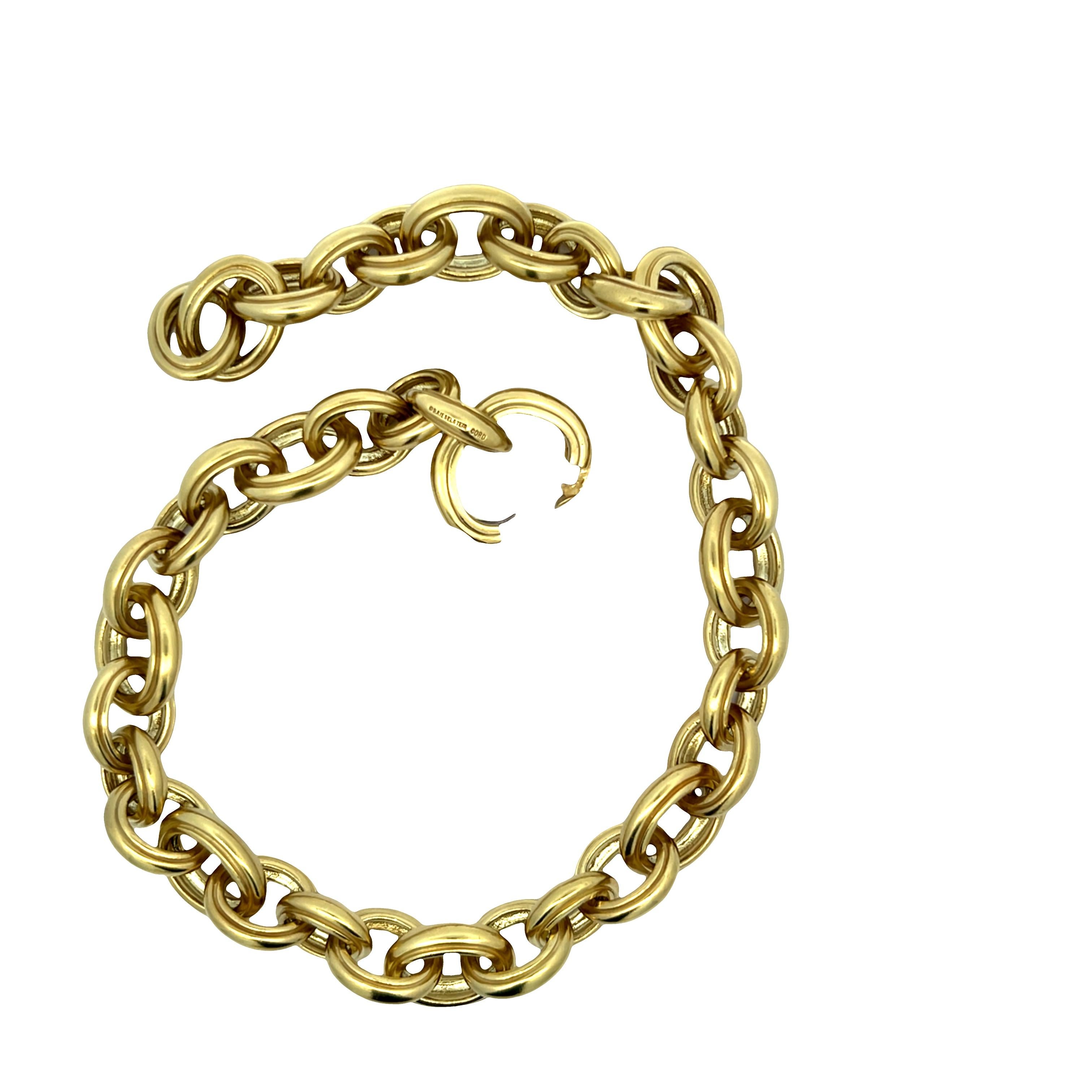 Moderno Collana KIESELSTEIN-CORD in oro giallo massiccio 18 carati, 217 grammi, 16