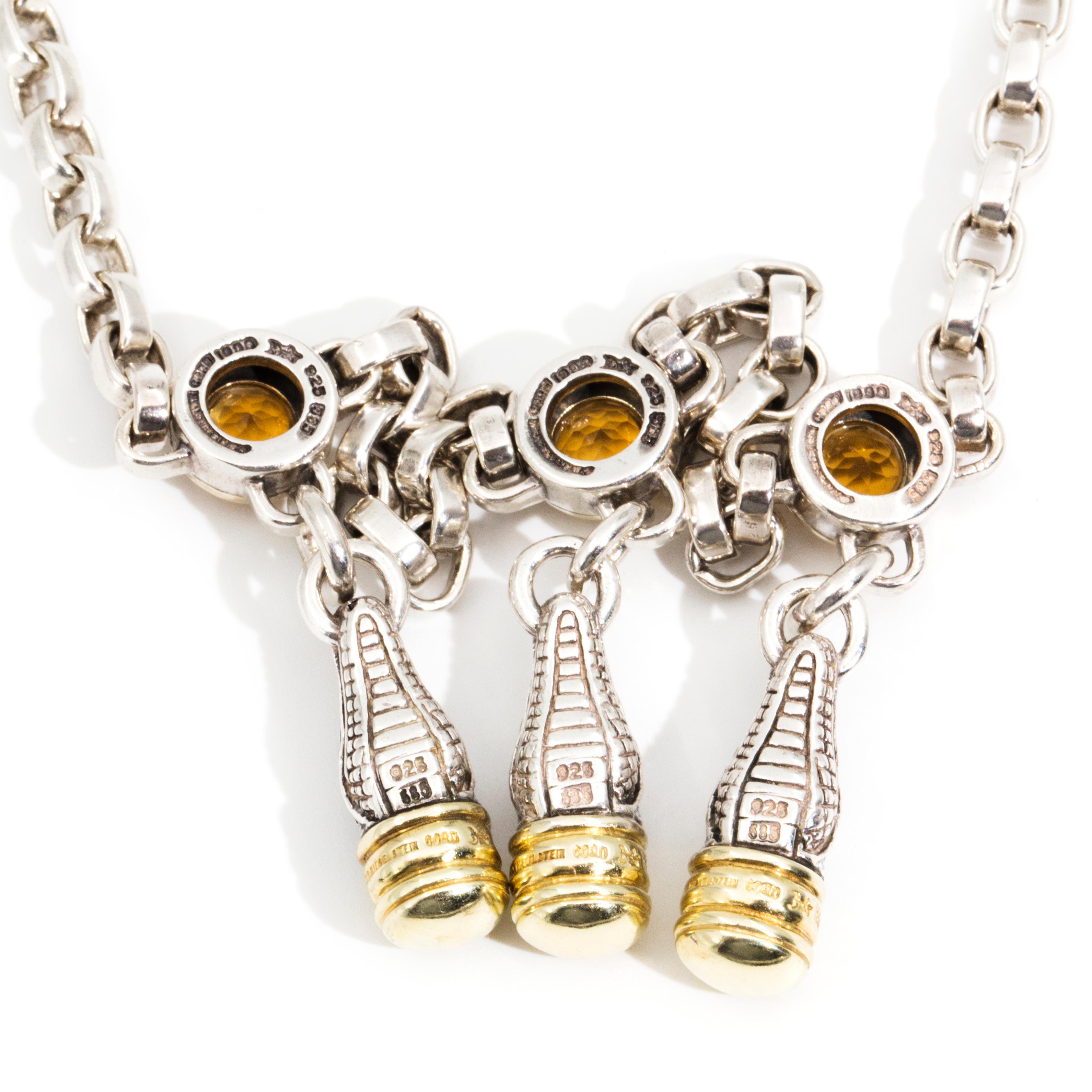 Barry Kieselstein Sterling Silver and 14 Carat Gold Alligator Toggle Necklace For Sale 5