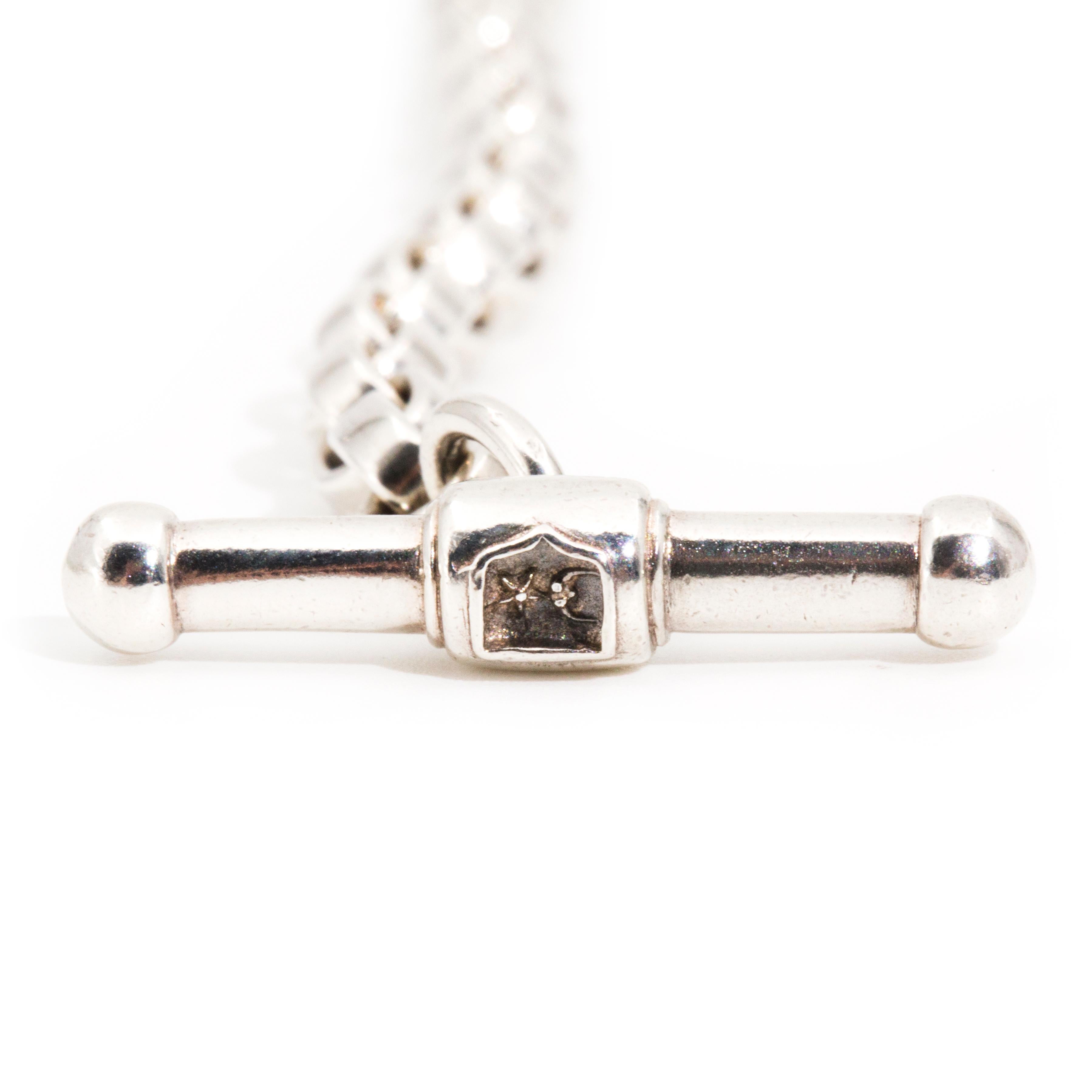 Barry Kieselstein Sterling Silver and 14 Carat Gold Alligator Toggle Necklace 6