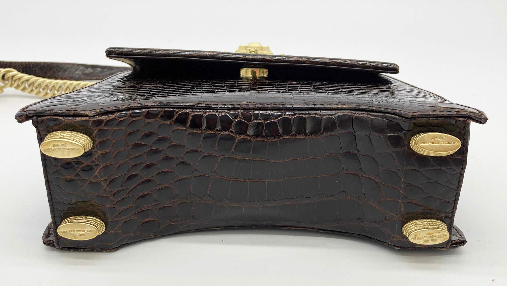 Women's Barry Kieselstein Cord Brown Alligator Shoulder Bag