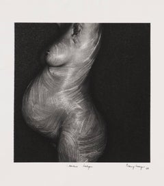 Chaterine Lategan by Barry Lategan. Black&white nude photography of a mom, 1980