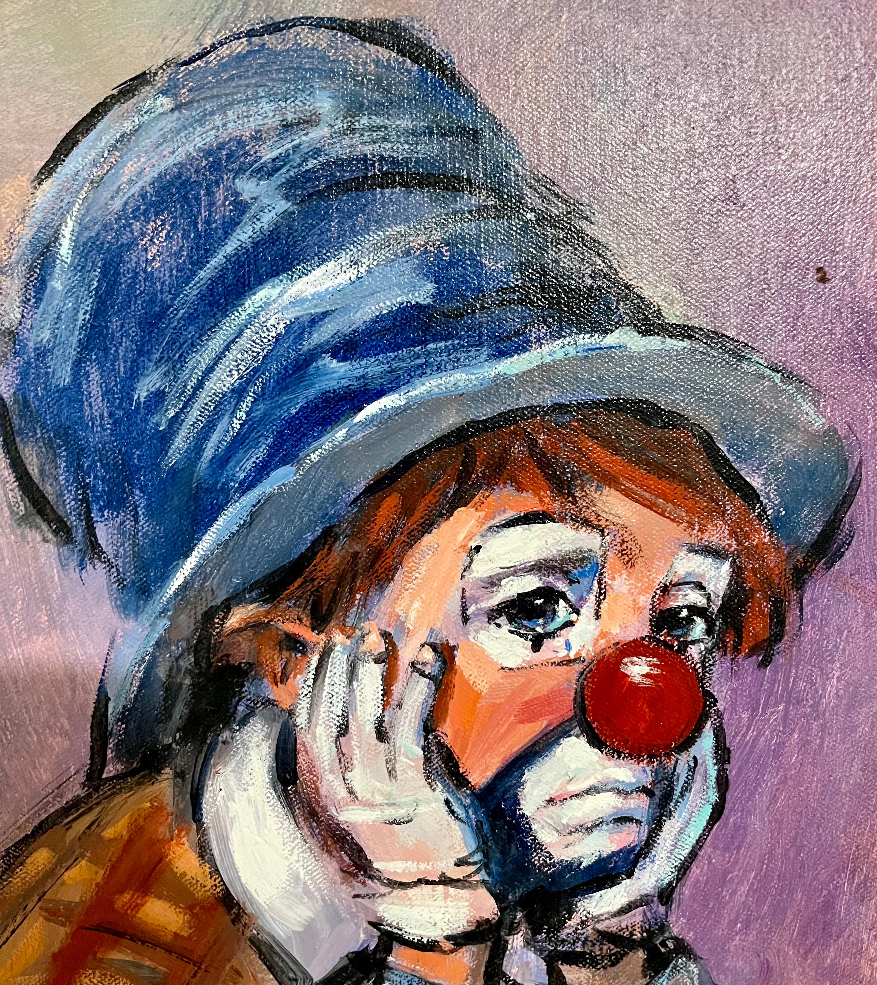 Peinture à l'huile sur toile - Scène de cirque de Barry Leighton Jones - Contemporain Painting par Barry Leighton-Jones