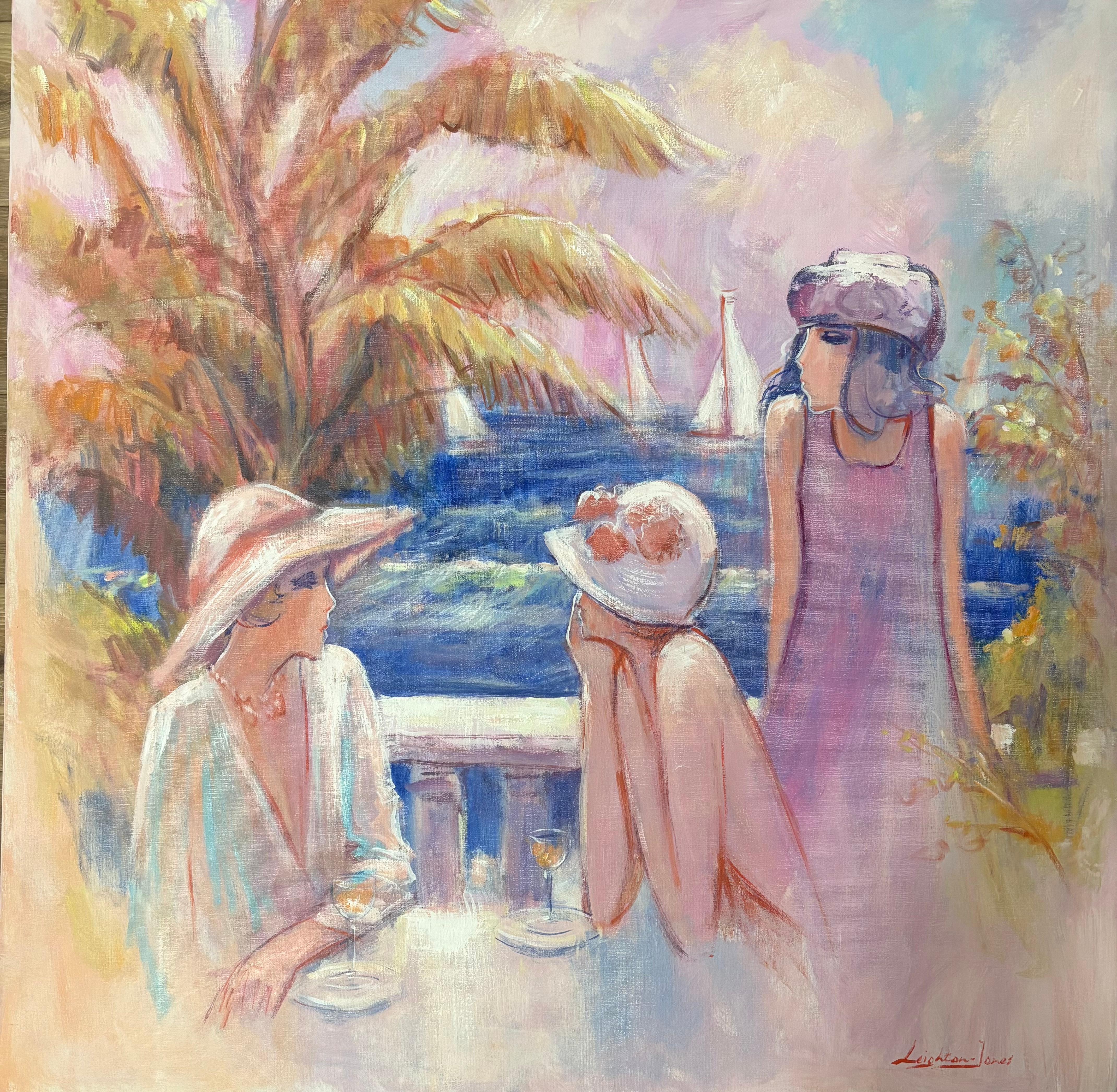 "Drei Damen am Ozeanufer" – Painting von Barry Leighton Jones