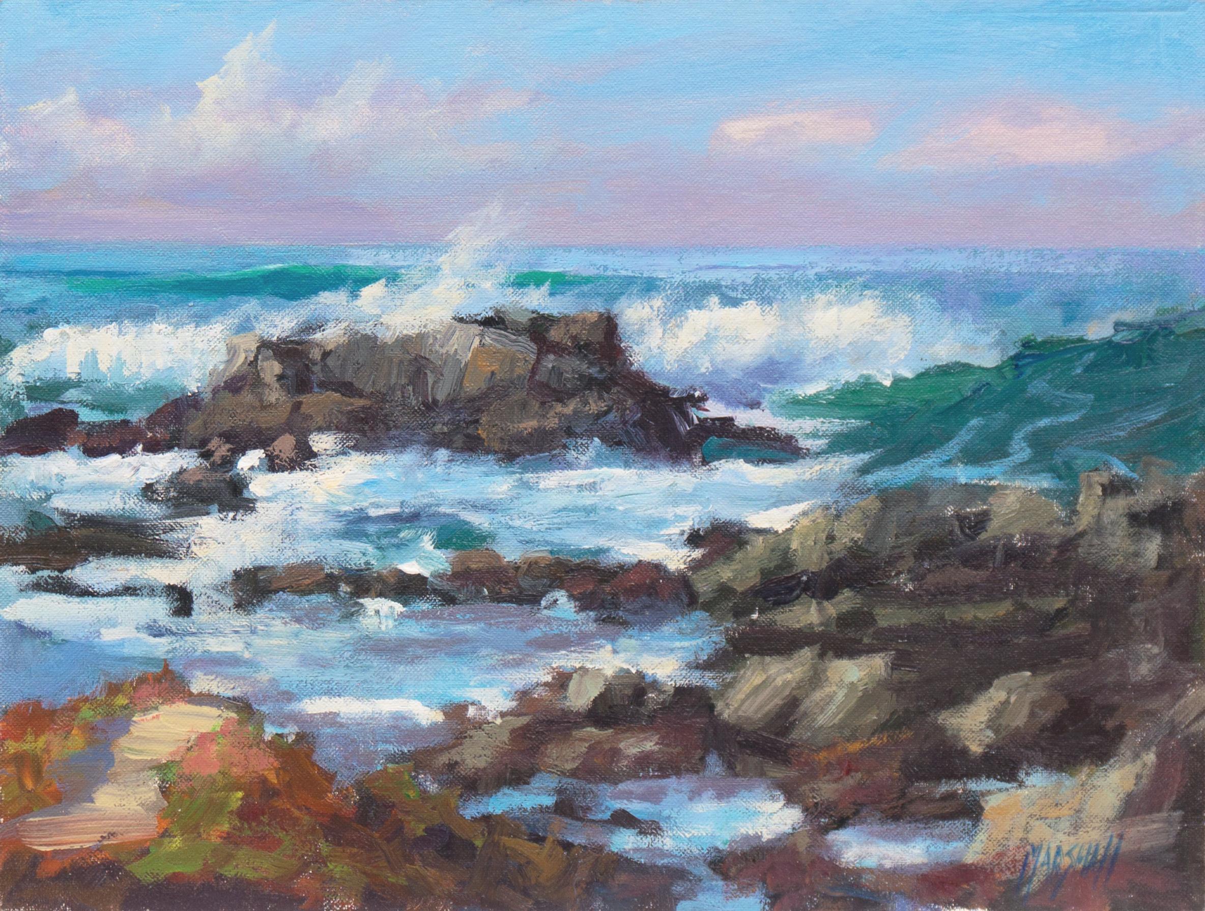 Barry Marshall Landscape Painting - 'Breaking Waves, Pacific Grove, Monterey', Carmel, Rockport Art Association