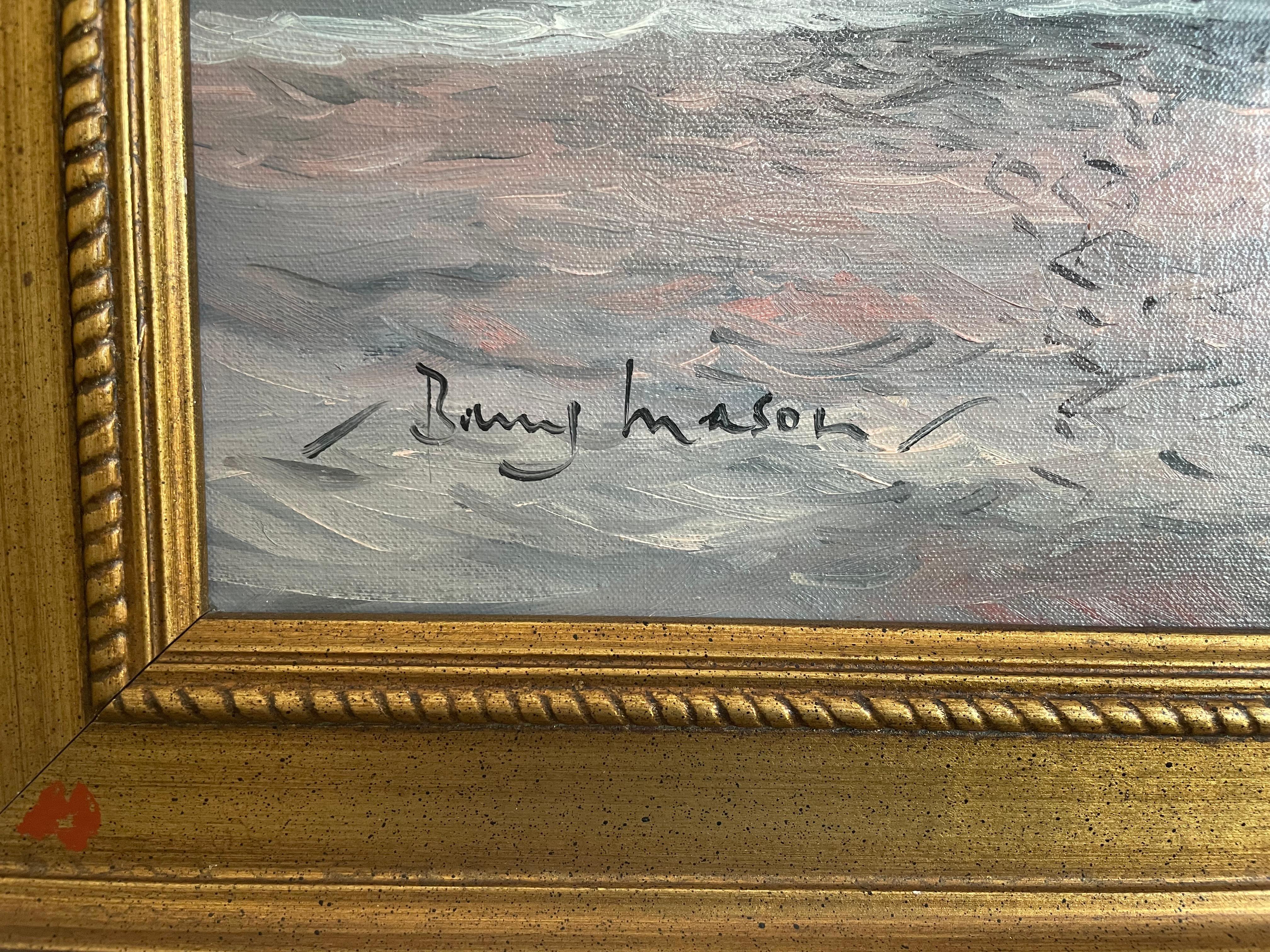 Barry Mason, anglais, Scène de navigation, huile sur panneau d'artiste, signée en bas à gauche.

Barry Marin (britannique, né en 1947) est l'un des artistes marins les plus accomplis travaillant aujourd'hui en Grande-Bretagne.

Né à Seaton dans le