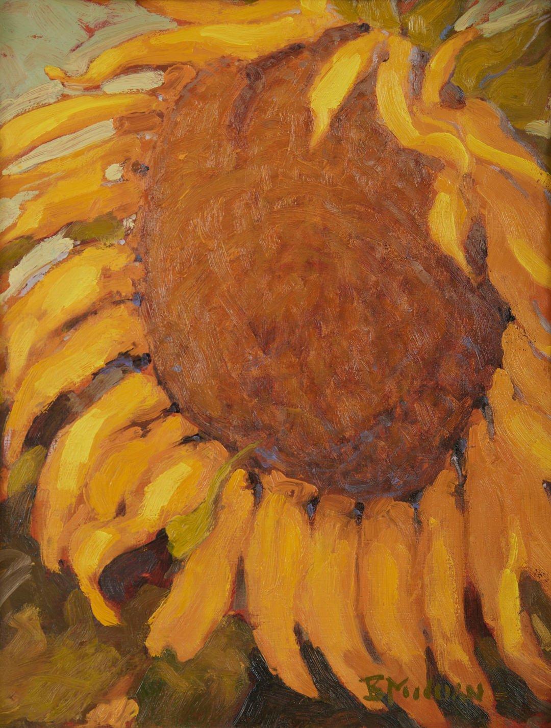 Still-Life Painting di Barry McCuan - Ritratto di Tournesal, Natura morta di girasoli del XX secolo