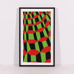 GEOMETRIC PATTERN RED GREEN BLACK