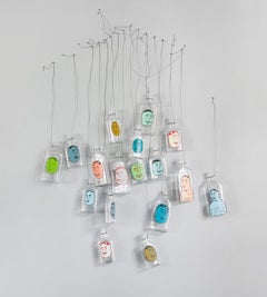 Barry McGee Acrylics on Seventeen Glass Bottles, Untitled, 2007