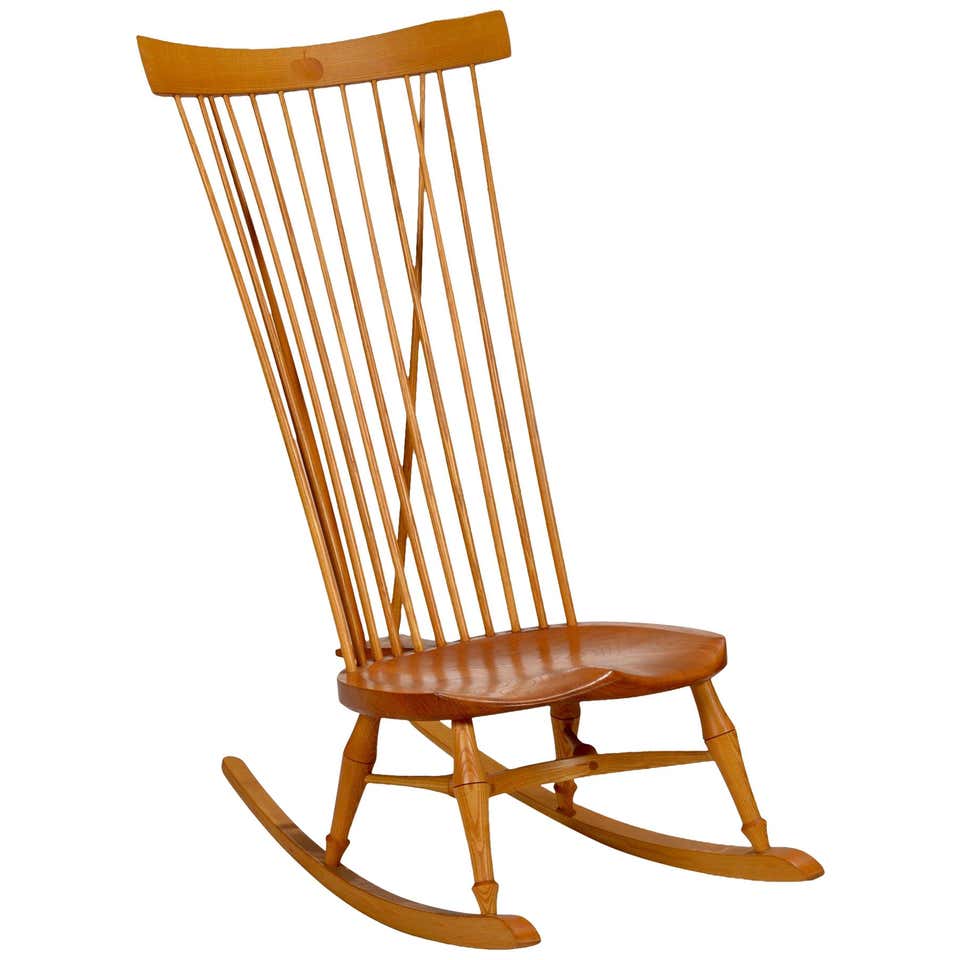 Snowshoe Oak Rocking Chair with Rawhide Lacing by Vermont Tubbs at ...