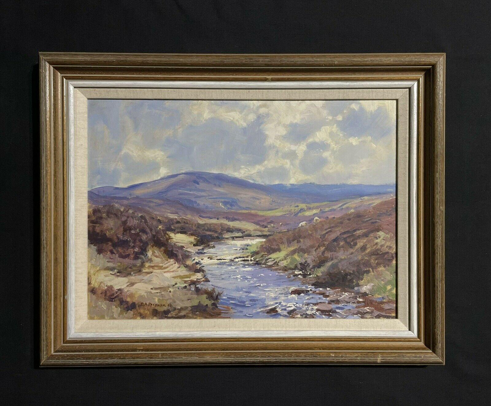 Schottisches Hochland Sonnige Landschaft Flusslandschaft Signiertes Ölgemälde (Viktorianisch), Painting, von Barry Peckham
