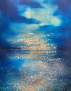 A New Morning II, quadro originale, paesaggio, arte contemporanea, costiera
