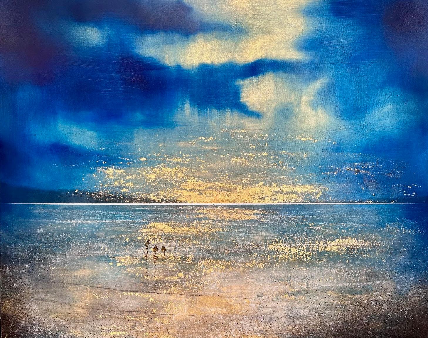 Barry Wilson  Landscape Painting - Cerulean Tide, original painting, landscape, contemporary art, coastal