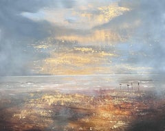 Chromatic Horizon, original painting, landscape, contemporary art, coastal