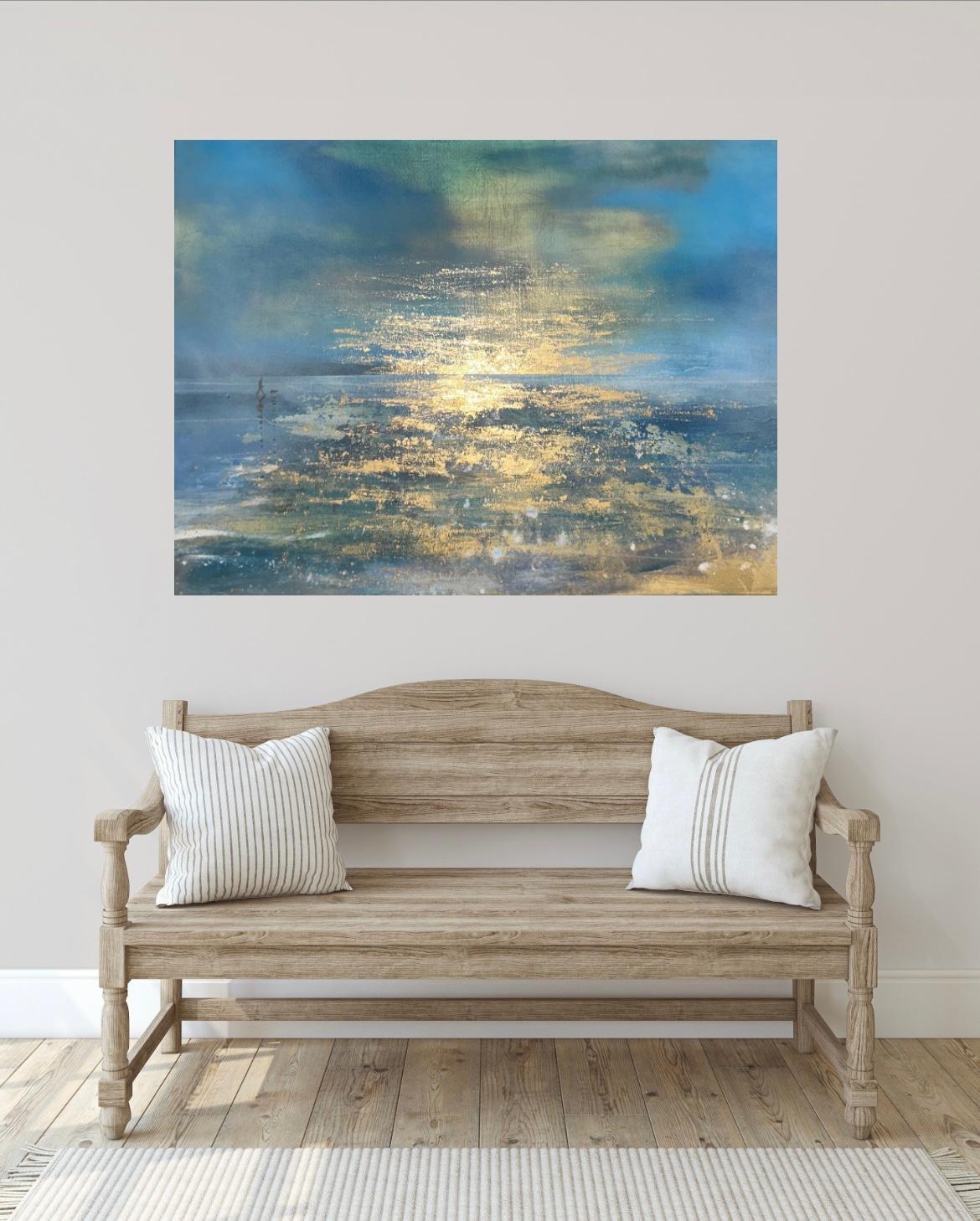Cornish Light, peinture originale, paysage, art contemporain, côtier - Contemporain Painting par Barry Wilson 