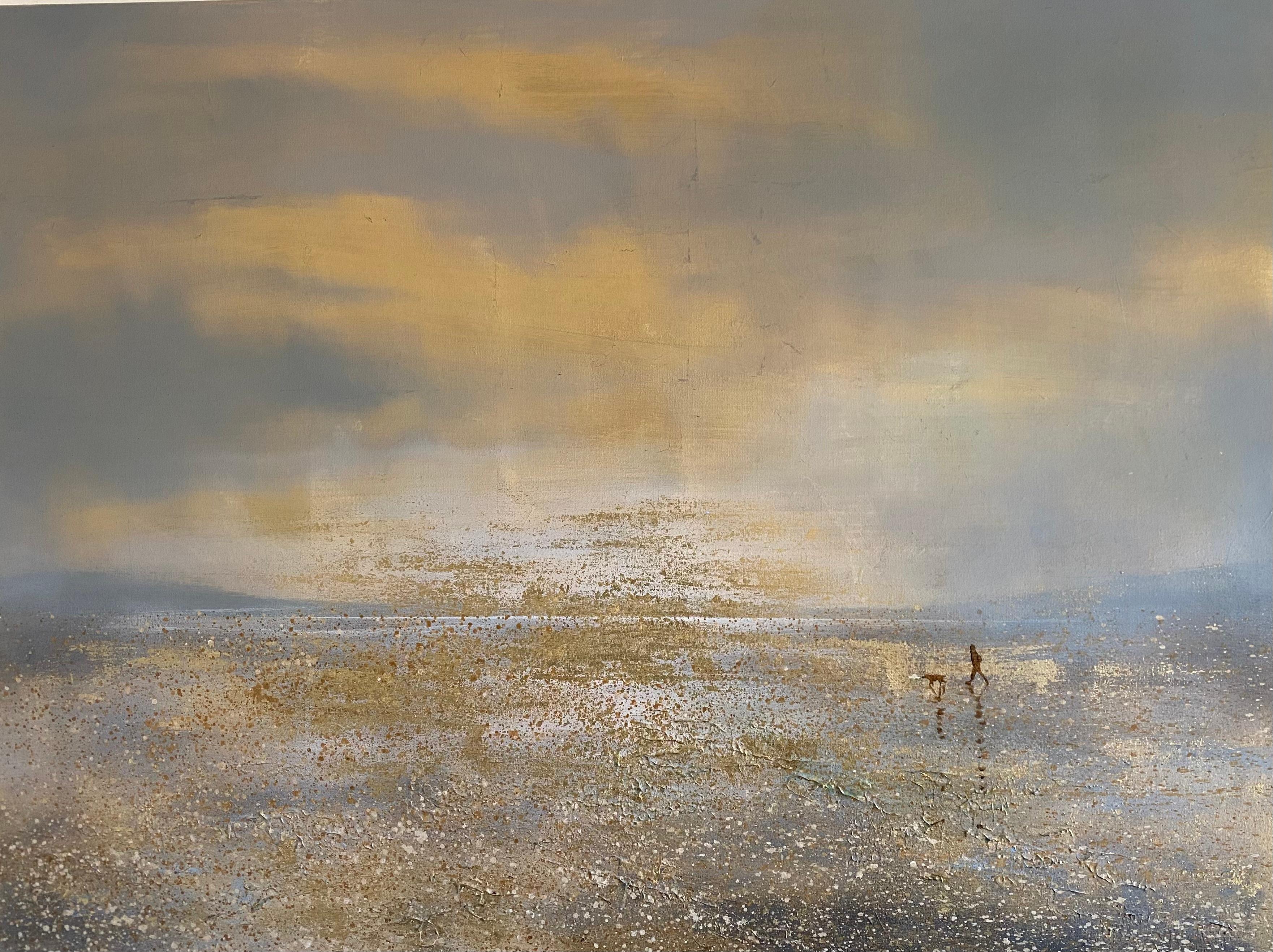 Golden Horizon, quadro originale, contemporaneo, paesaggio in vendita 1