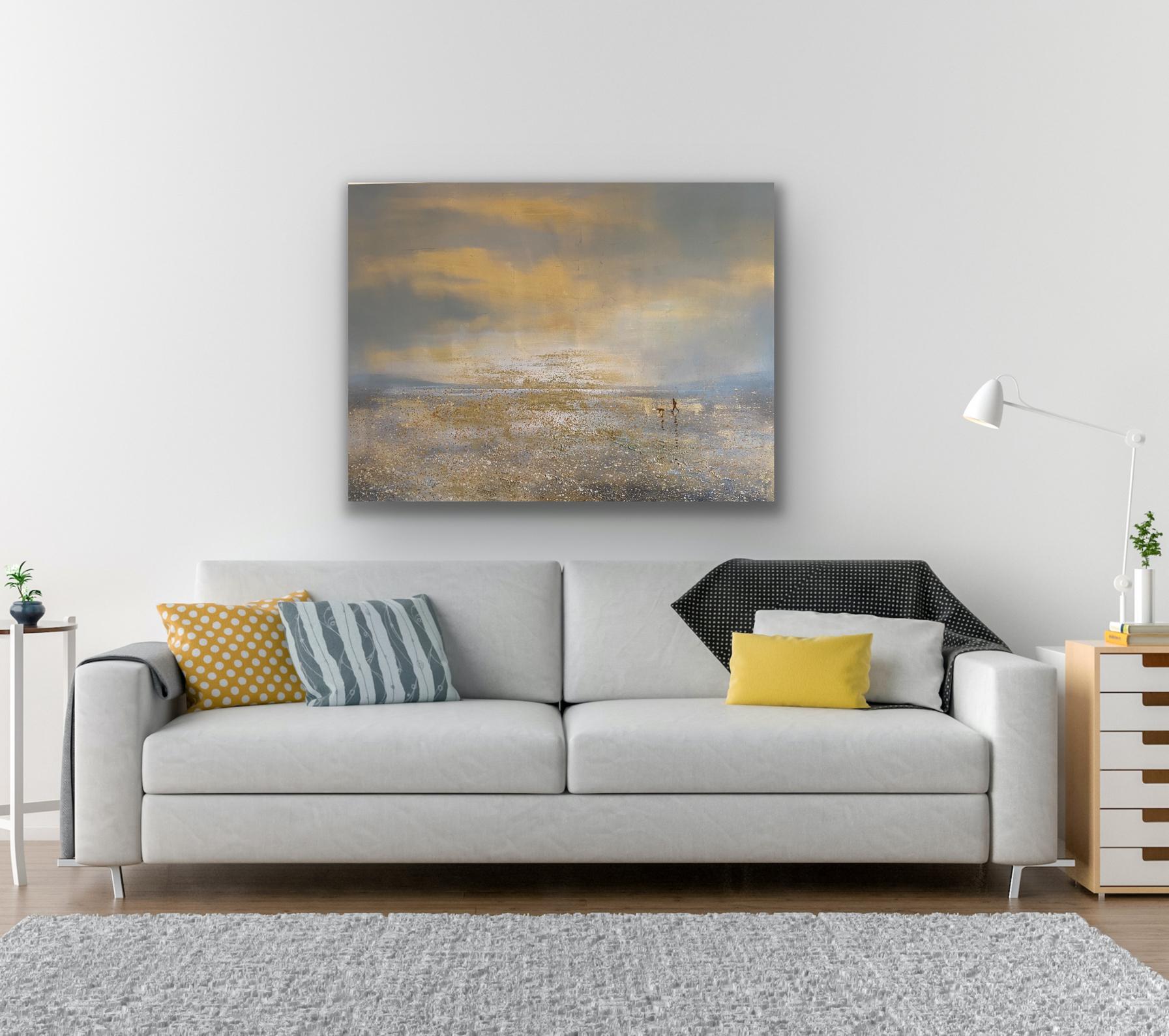 Golden Horizon, quadro originale, contemporaneo, paesaggio in vendita 3