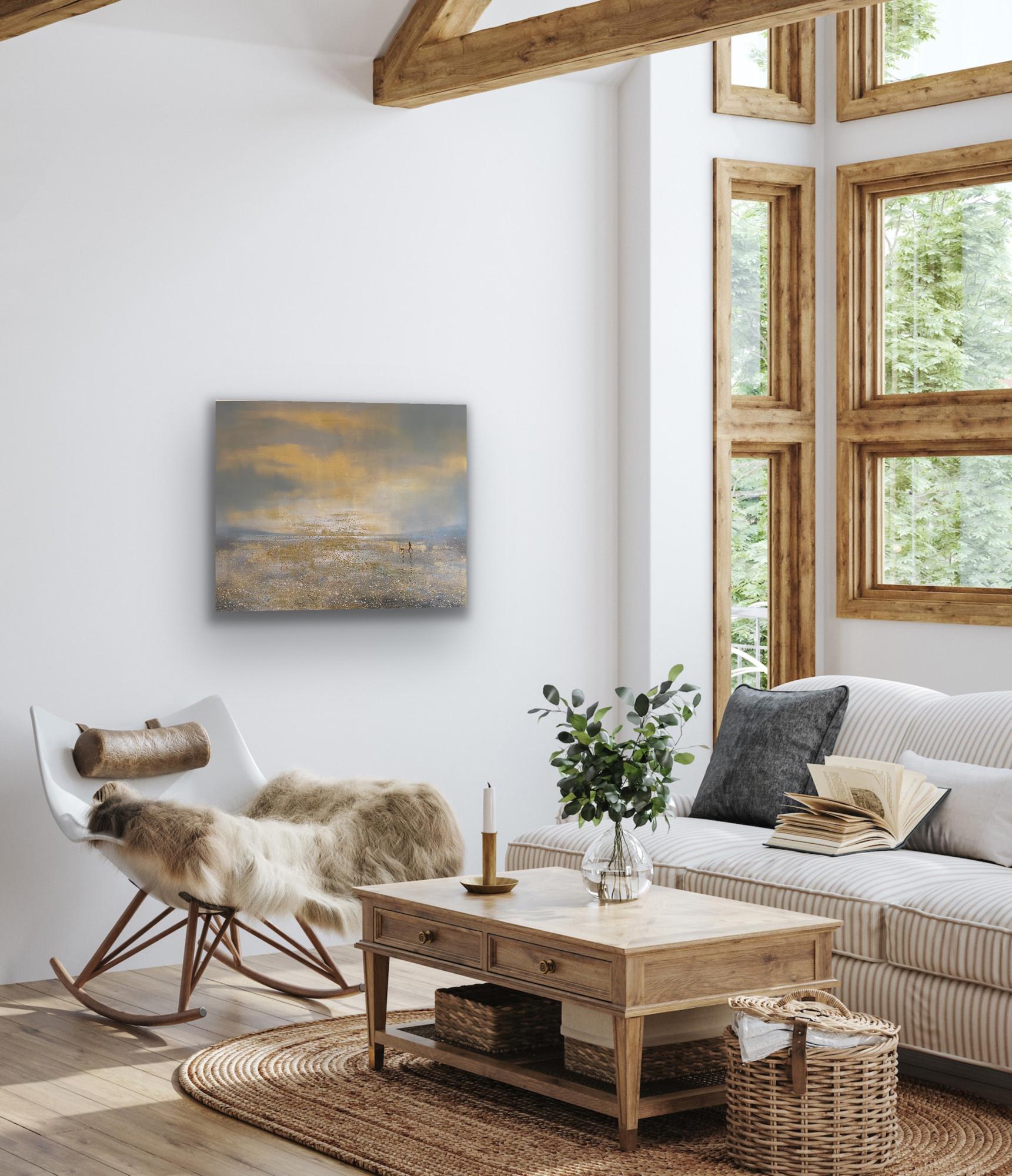 Golden Horizon, quadro originale, contemporaneo, paesaggio in vendita 4