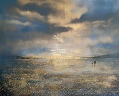 Guilded Tides, original painting, landscape, contemporary art, coastal