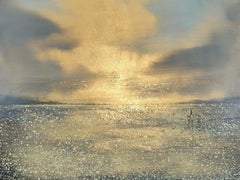 Longtide Reflection, pintura original, paisaje, arte contemporáneo, costero