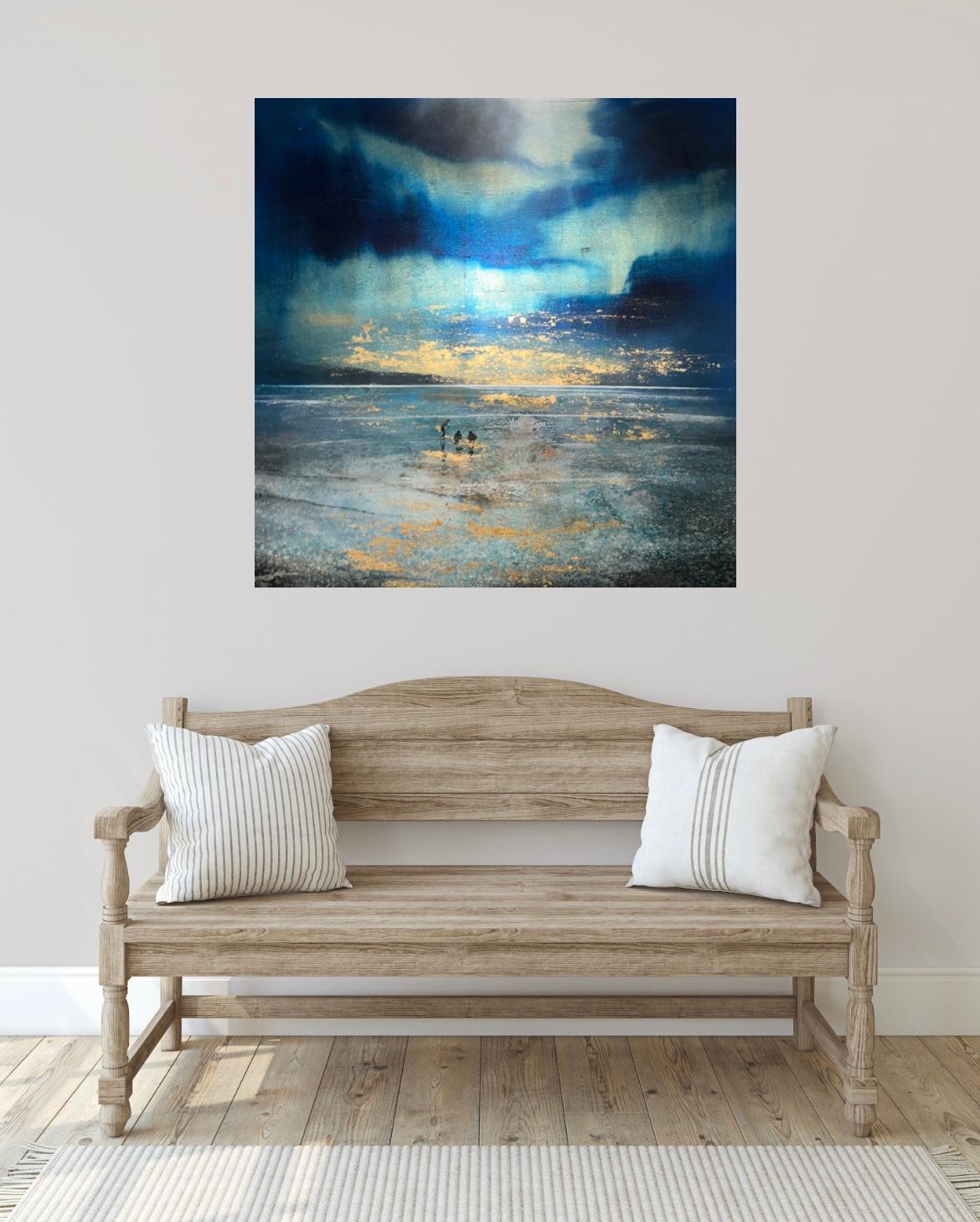 Rock Pooling, peinture originale, paysage, art contemporain, côtier en vente 1