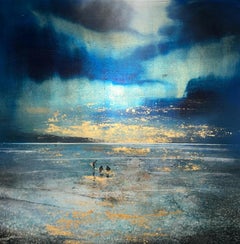 Rock Pooling, peinture originale, paysage, art contemporain, côtier
