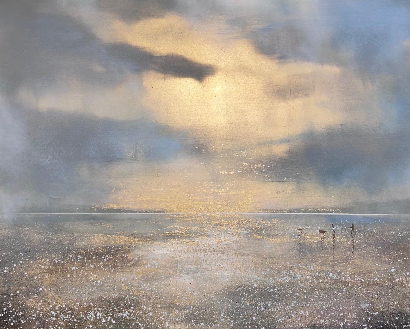 Sunlit Shores, Originalgemälde, Landschaft, zeitgenössische Kunst, Küstenlandschaft