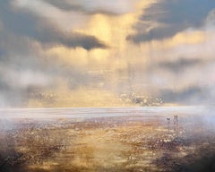 Sunlit Veil, original painting, landscape, contemporary art, coastal