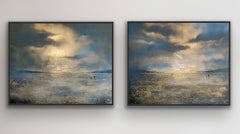 Sunshine after the Rain & Guilded Tides, diptych, original painting, landscape