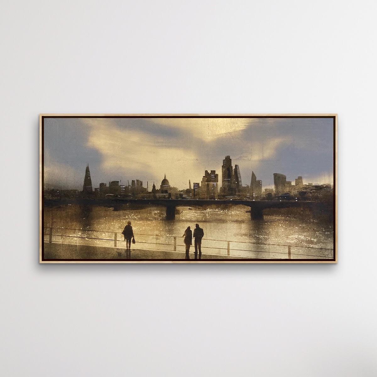 Barry Wilson: Ansicht über die London Bridge, zeitgenössische Kunst, Stadtlandschaftskunst (Zeitgenössisch), Painting, von Barry Wilson 