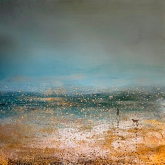 Sussurro del crepuscolo, quadro originale, paesaggio, arte contemporanea, costiera