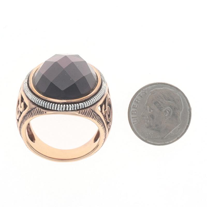 Barse Anello solitario da cocktail in argento 925 ovale SZ 9 3/4 in vendita 2