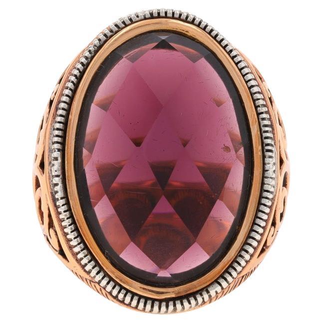 Barse Anello solitario da cocktail in argento 925 ovale SZ 9 3/4 in vendita