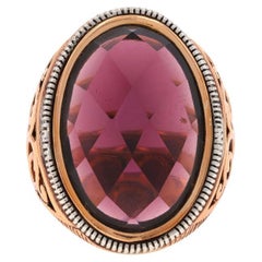 Barse Anello solitario da cocktail in argento 925 ovale SZ 9 3/4