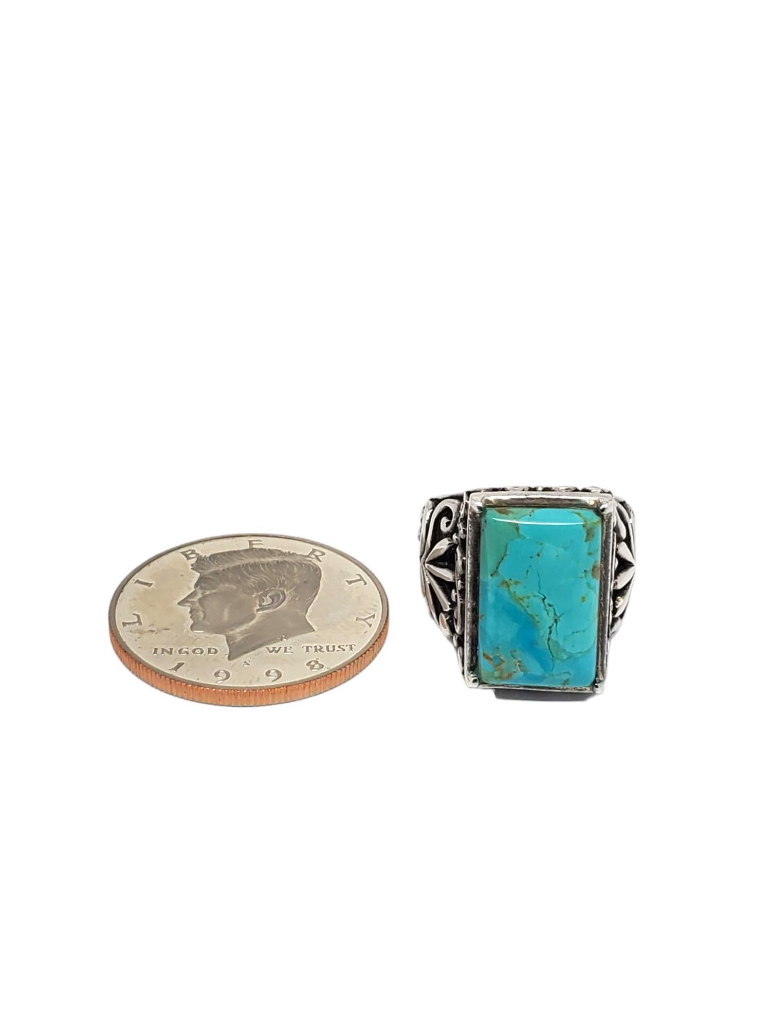 Barse Sterling Silver Turquoise Gemstone Ring Size 7 #21004 For Sale 1