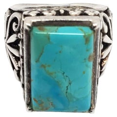 A. Silver Anello con gemma turchese misura 7 #21004