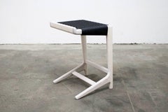 Barstool, Cantilever, Danish Cord, Whitewash, Mid Century, Woven, Semigood, 26"