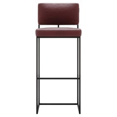 Barstool in Custom Metallic Finishes and Leather Colors