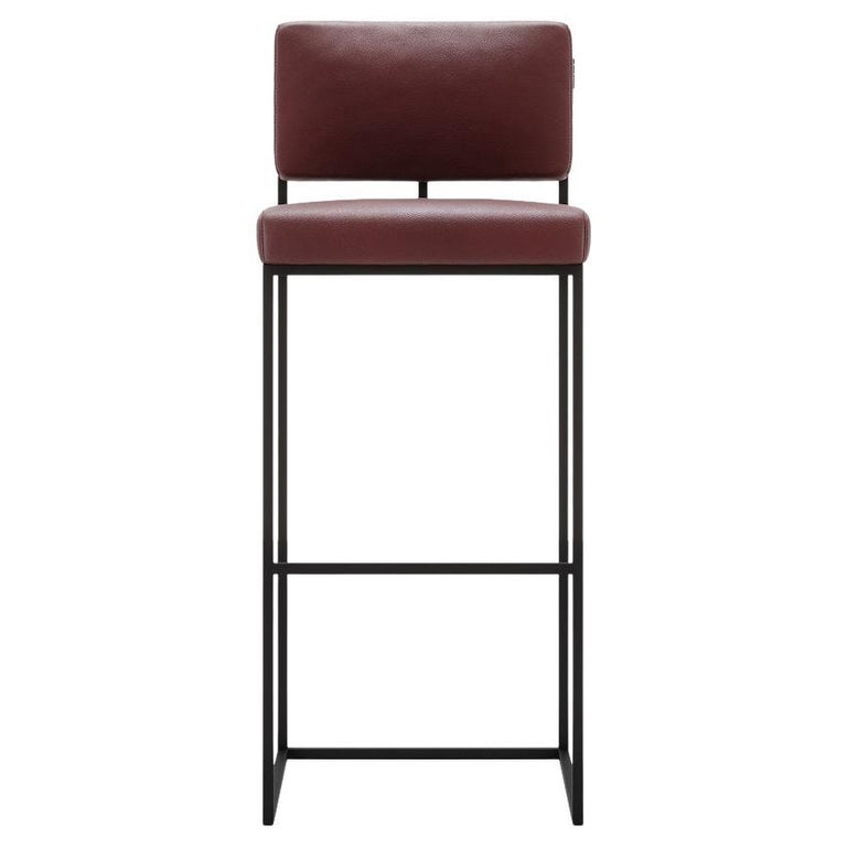 Barstool in Custom Metallic Finishes and Leather Colors For Sale at 1stDibs