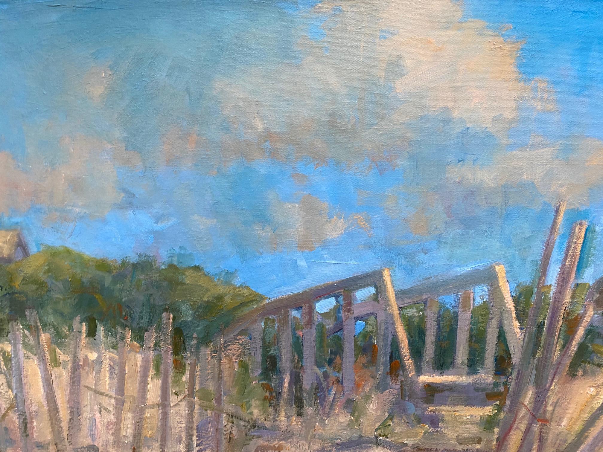 Pomeriggio sulle dune, paesaggio marino impressionista originale 32x46x1,5 - Painting di Bart DeCeglie