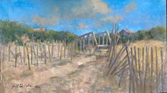 Afternoon at the Dunes, paysage marin impressionniste original, 81,28 x 116,84 x 1,5