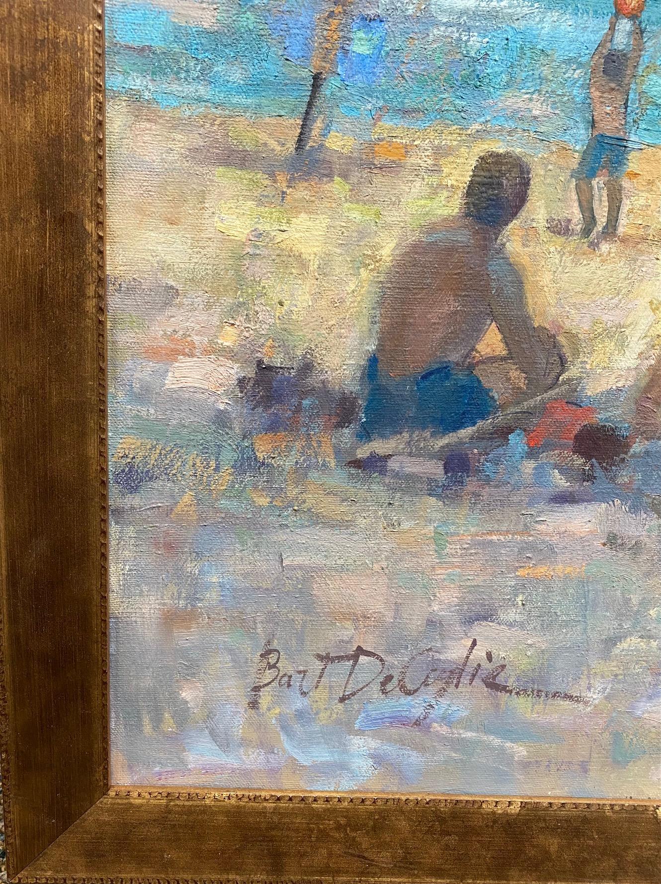 Another Day at the Beach, paysage marin figuratif original 20x30 en vente 4