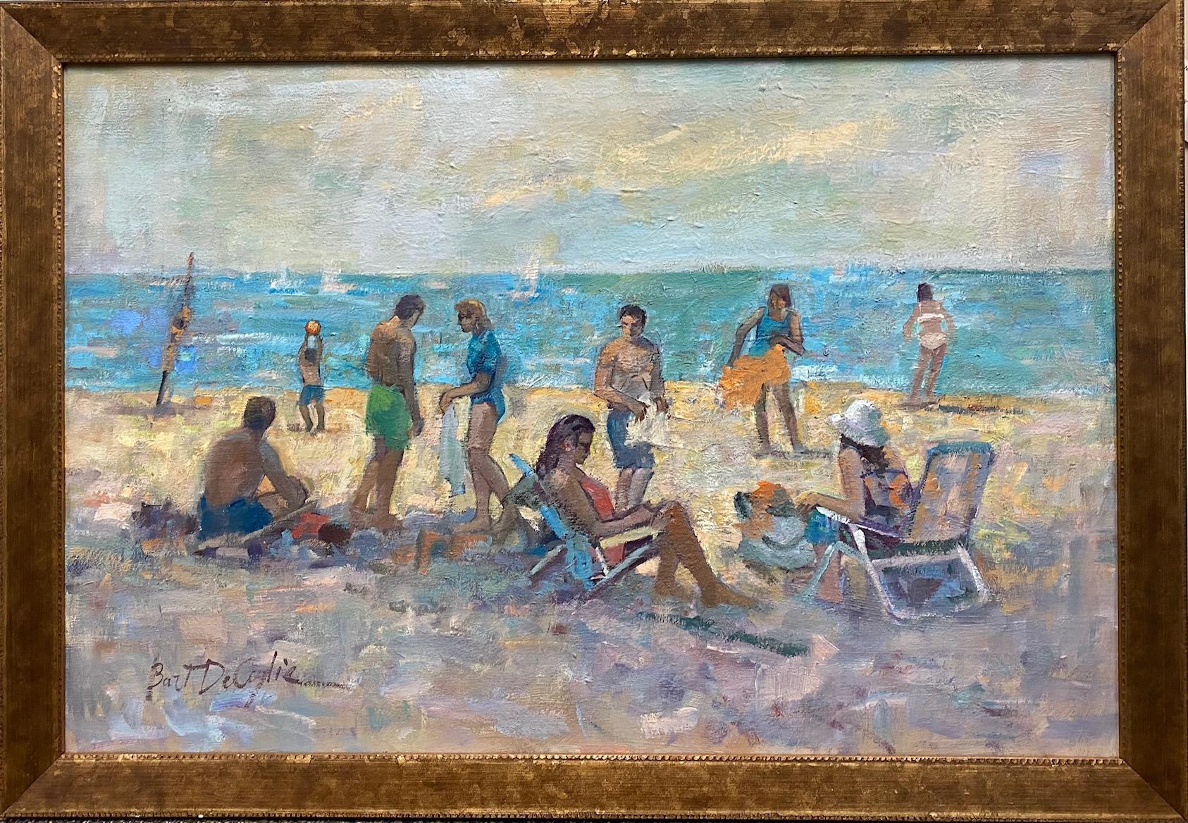 Landscape Painting Bart DeCeglie - Another Day at the Beach, paysage marin figuratif original 20x30