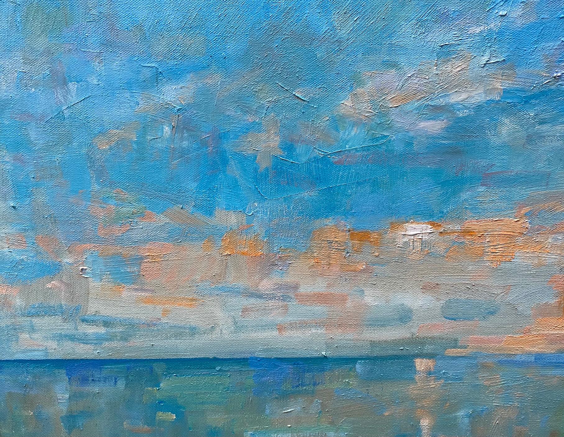 Early Morning in Summer, original 24x30 abstract marine landscape For Sale 1