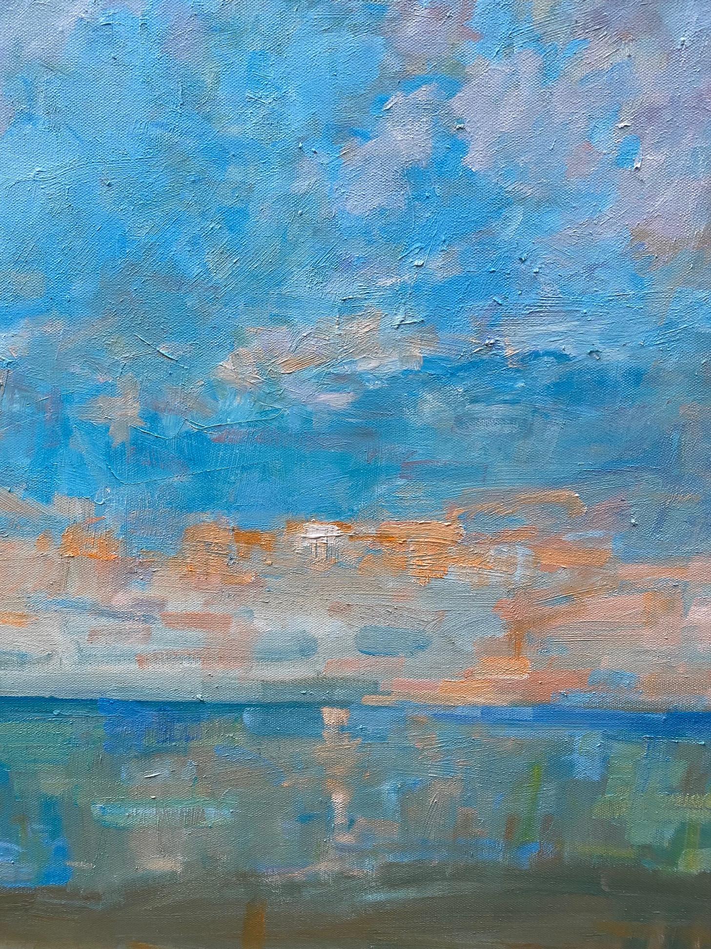 Early Morning in Summer, original 24x30 abstract marine landscape For Sale 2