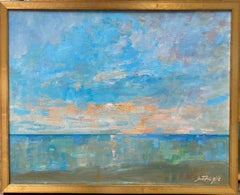 Early Morning in Summer, original 24x30 abstract marine landscape